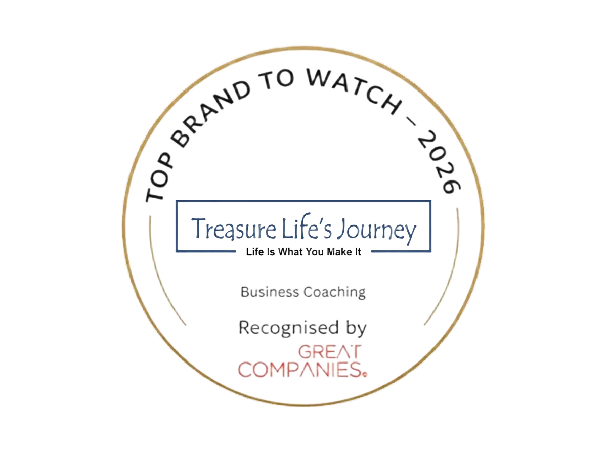 2026 Top Brand to Watch badge awarded to Treasure Life's Journey for Business Coaching, recognised by Great Companies
